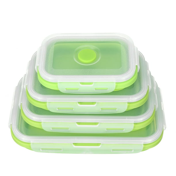 4Pcs Eco-friendly Silicone Travel Collapsible Lunch Boxes Folding Food New 4Pcs Eco-friendly Silicone Travel Collapsible Lunch Boxes Folding Food New